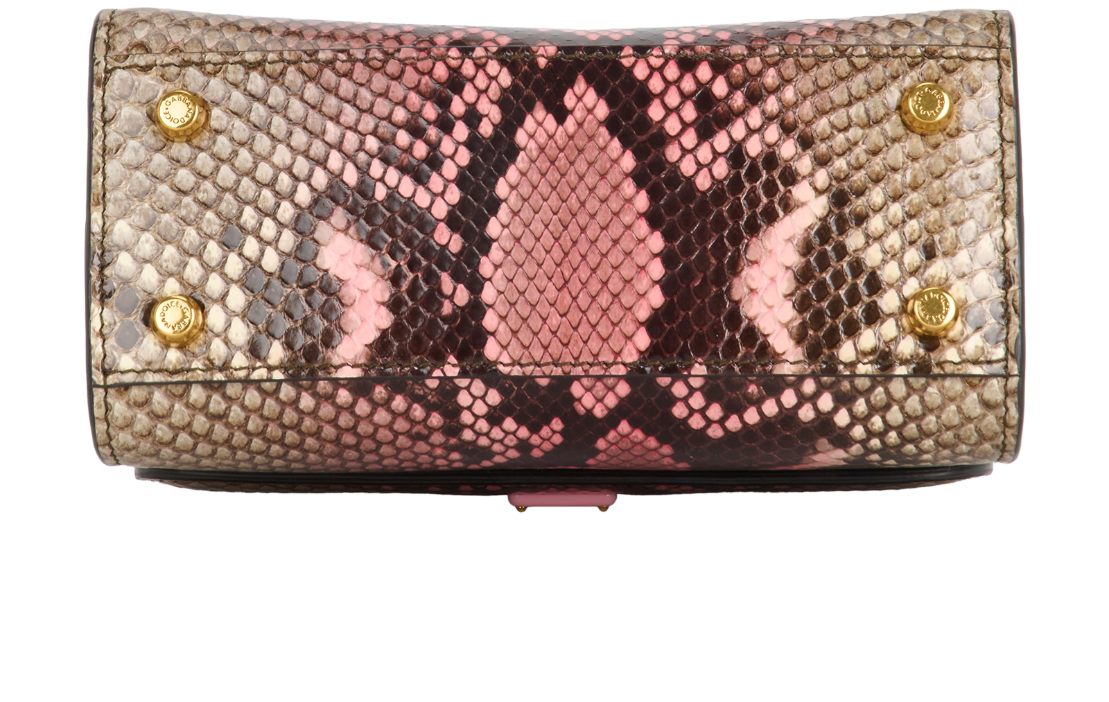 Snake Print Sicily Top Handle, &pound;595, Handbags, Black/Pink/White, Leather, Top view